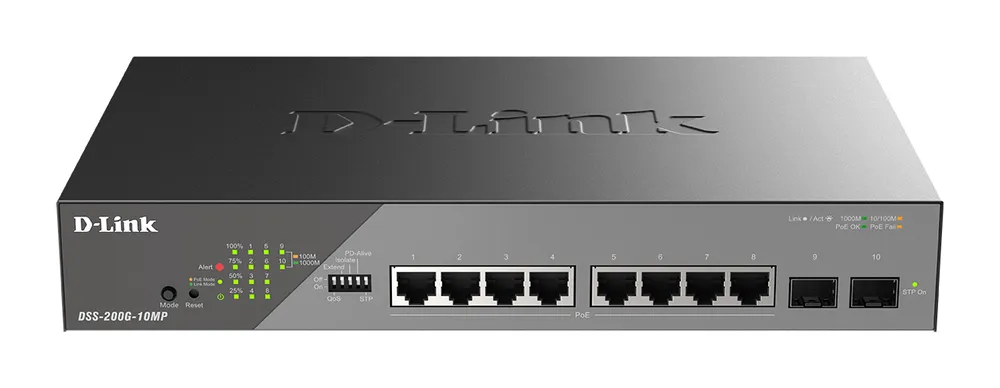 Switch D-Link DSS-200G-10MP/E Managed L2 Gigabit Ethernet PoE 1U