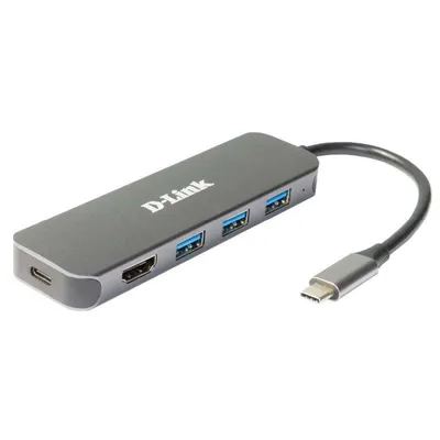 USB-Hub 5-in-1 D-Link DUB-2333 mit HDMI 60W Schwarz