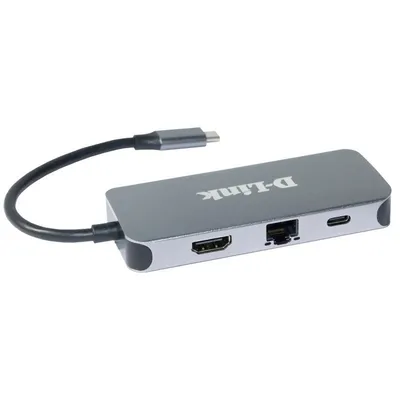 D-Link DUB-2335 USB-C/HDMI/Gigabit-Ethernet-Adapter mit 3 USB 3.0 PD-Anschlüssen 60 W