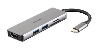 D-Link DUB-M530 laptop-dockingstation & portreplikator Kabelgebunden USB 3.2 Gen 1 (3.1 Gen 1) Type-C Aluminium, Schwarz