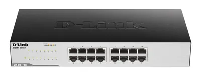 D-Link GO-SW-16G Unmanaged L2 Gigabit Ethernet (10/100/1000) 1U Schwarz