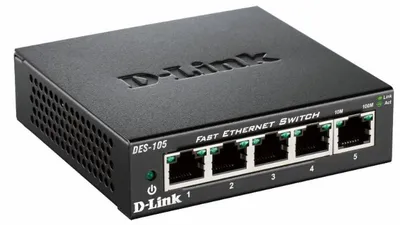 Switch D-LINK DES-105 5x10/100Mbps Metall Switch D-LINK DES-105 5x10/100Mbps Metall