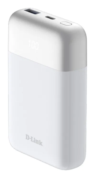 Powerbank D-Link DPP-101 10000 mAh Weiss USB-C Schnellladung 18 W Dual-Port