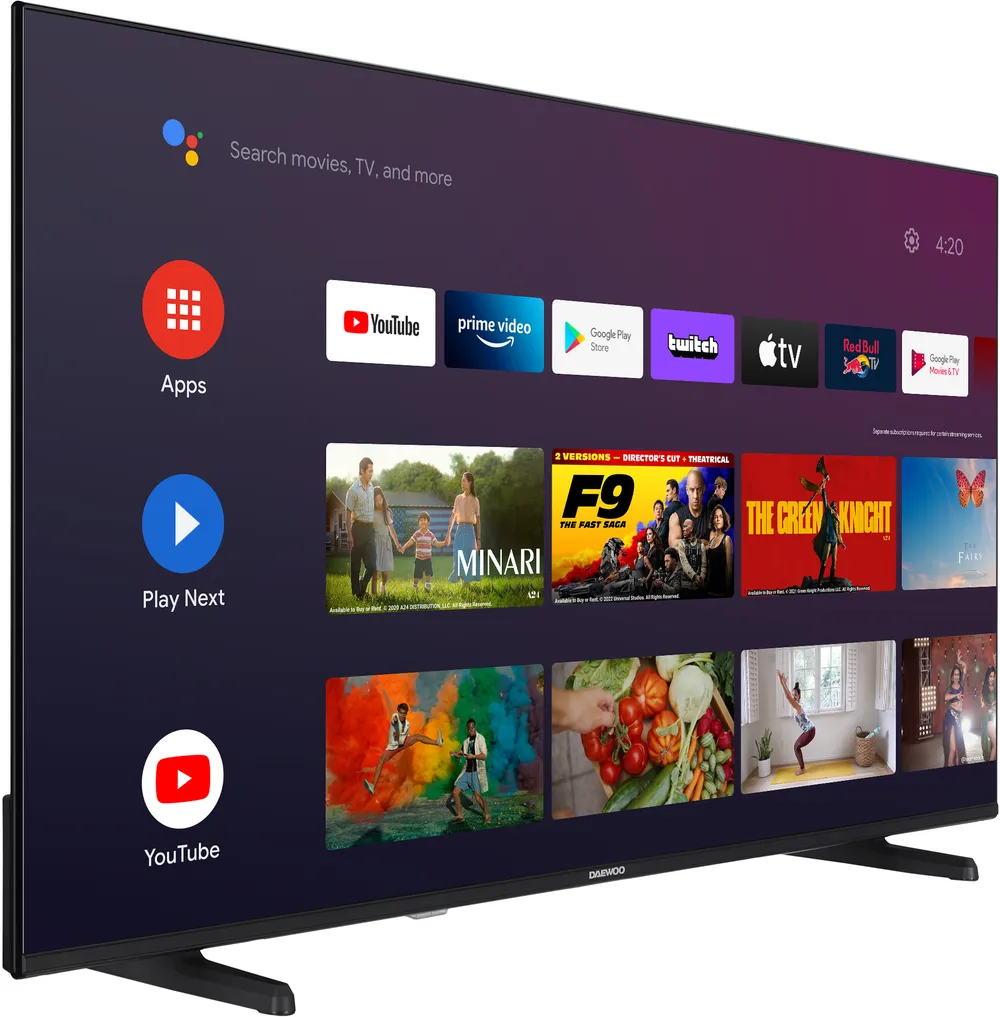 Fernseher Daewoo 43DM62QA QLED 43" UltraHD 4K Android TV HDR Dolby Vision Direct-LED Smart TV