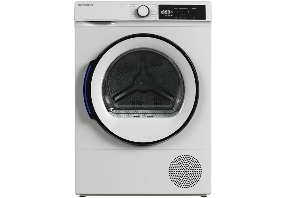 Daewoo Wärmepumpentrockner TD-B8GP1WD0-DE, 8kg Trockner, Wäschetrockner, 15 Programme, Knitterschutz, Baby-Care