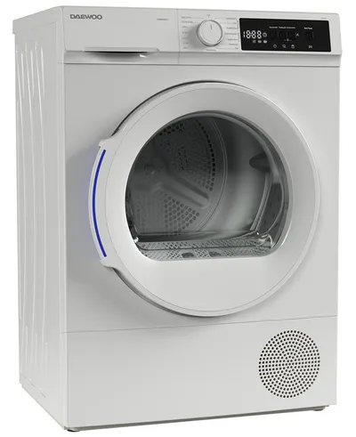 Daewoo Wärmepumpentrockner TD-BR0GP0WE0-DE, DrumLight, BabyCare, Knitterschutz, LED-Display