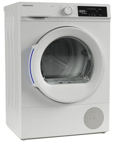 Daewoo Wärmepumpentrockner TD-BR7GP0WD0-DE, SoftTouch-Bedienung, BabyCare, Knitterschutz