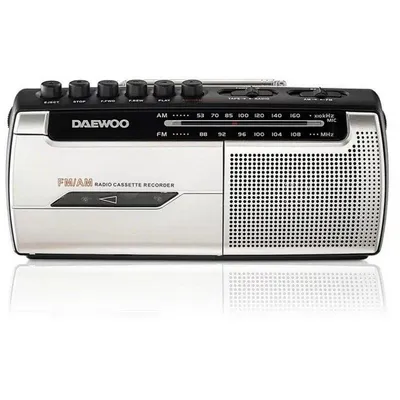Radio Daewoo DW1107 Kassette AM/FM Schwarz Silber Aufnahme Tragbar