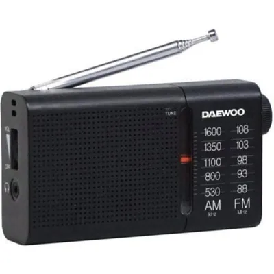 Radio Daewoo DW1119 Portabel AM/FM Analog Schwarz Kopfhörer 3.5mm