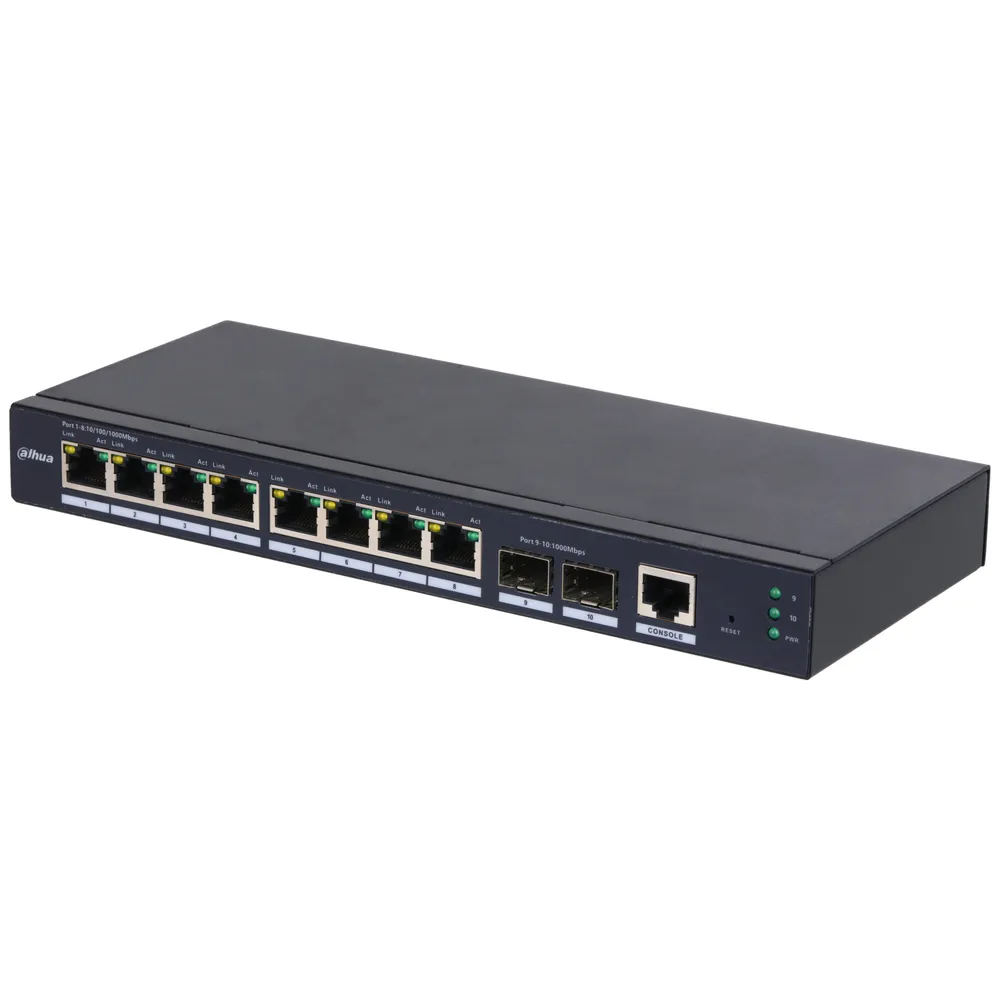 Switch Dahua SG4010-2F 8 Gigabit-Ports + 2 SFP VLAN Jumbo Frames L2