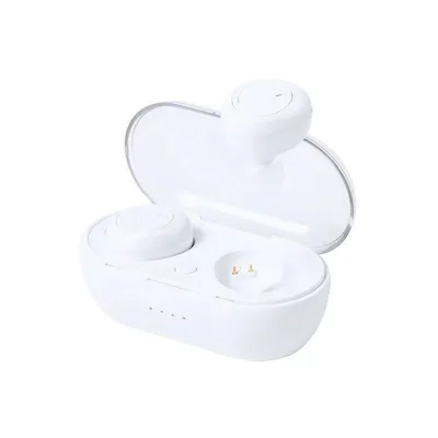 Auriculares Dam Electronics In-Ear kabellos Bluetooth 5.0 minimalistisch Weiß, Mikrofon, Tragetasche