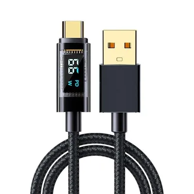 USB-C Kabel Dam Electronics 66W Schnellladung LED Display 1,2 m