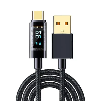 USB 2.0 zu USB-C Kabel Dam Electronics 66W 6A Schnellladung LED 2m