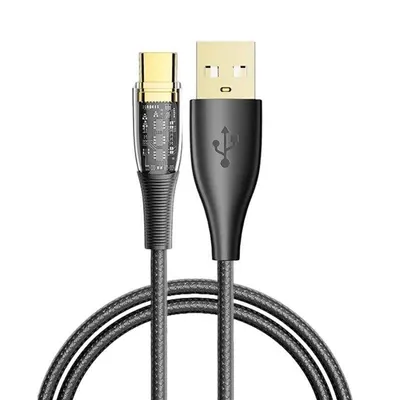 USB-C Kabel Dam Electronics 1,2m 6A PD20W LED Licht Schwarz