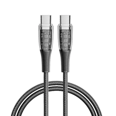 USB-C Kabel Dam Electronics PD60W 1,2m Nickel LED-Anzeige