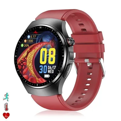 Dam Electronics Smartwatch TK25 Bluetooth 1,36'' IPS Schwarz IP67 ECG Glukose