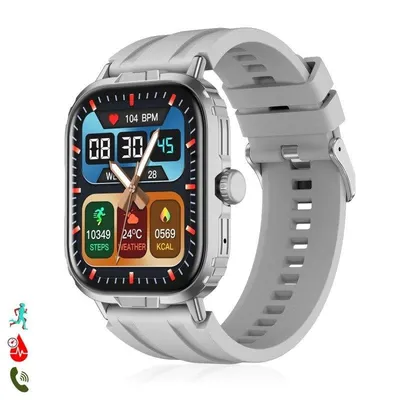 Dam Electronics Smartwatch M106 Bluetooth 2,01'' IPS Doppelarmband Silikon Nylon IP68