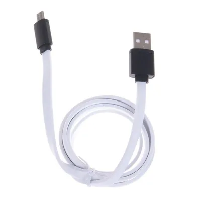 USB-Kabel Dam Electronics Micro USB USB 3.0 Flach Weiß/Schwarz Metallstecker