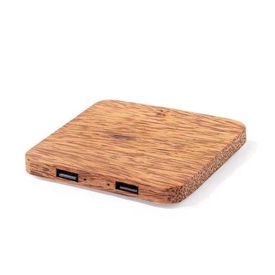 Kabelloser Lader Dam Electronics 10W Kokosnuss 2 USB-Ausgänge