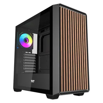 PC-Gehäuse Darkflash DS900WD ATX Gehärtetes Glas Holz Schwarz
