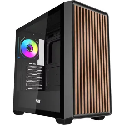 PC-Gehäuse Darkflash DS900WD ATX Gehärtetes Glas Holz Schwarz