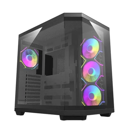 PC-Gehäuse darkFlash DQX80 Black Full Tower 3x Glas 4x ARGB-Fans USB-C