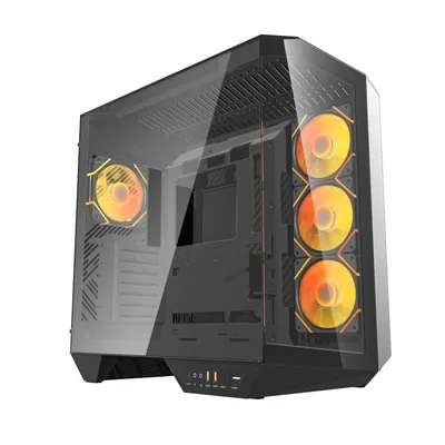 PC-Gehäuse darkFlash DY470 Black Full Tower Panoramaglas 4x ARGB PWM Lüfter