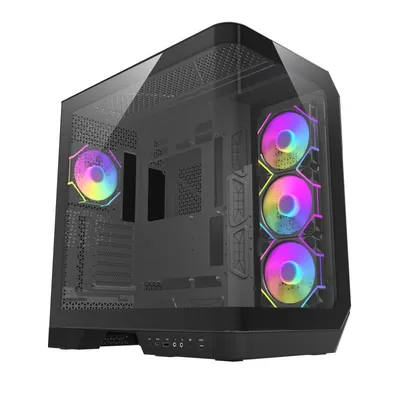 PC Gehäuse darkFlash DY570 Black Full Tower Glas ARGB 4x Lüfter PWM