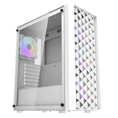 PC-Gehäuse Darkflash DK351 Weiß Glasfenster 4x 120mm ARGB-Lüfter