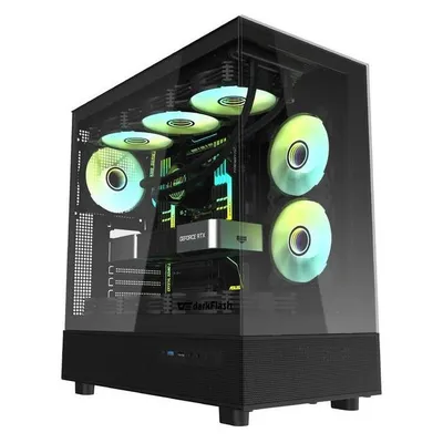 PC-Gehäuse Darkflash DPX90 ARGB Midi Tower Schwarz Glasfenster