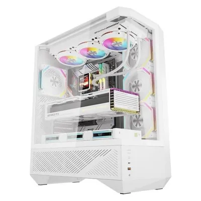 PC-Gehäuse Darkflash DY460 Aquarium 4x ARGB-Lüfter Schwarz Glas ATX