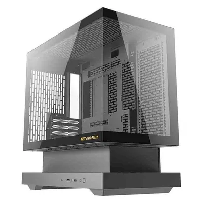 PC-Gehäuse Darkflash DF-FLOF1DM8L-BK Floatron F1 Mini-Tower ARGB Glas Schwarz