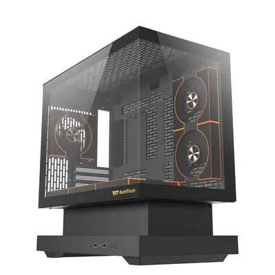 PC-Gehäuse Darkflash DF-FLOF1DM8L-BK Floatron F1 Mini-Tower ARGB Glas Schwarz