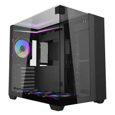 PC-Gehäuse Darkflash DF-TH285A12X-BK Mid-Tower Schwarz Glas RGB