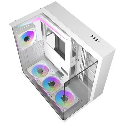 Gehäuse Darkflash DF-TH285A12X-WH Aquarium-Design 4x 120 mm RGB Weiß