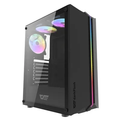 PC-Gehäuse darkFlash DK151 Midi Tower ATX Gehäuse Glas RGB