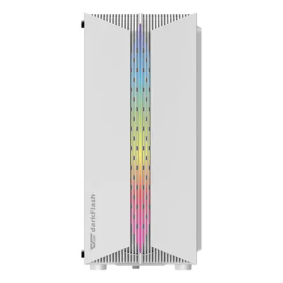 PC-Gehäuse darkFlash DK151 Midi Tower Weiß ATX Gehäusefenster Gehärtet Glas RGB