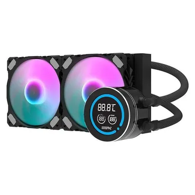 darkFlash DN-D240 Flüssigkeitskühlung 240mm ARGB LCD 2 Lüfter Hochauflösendes Display