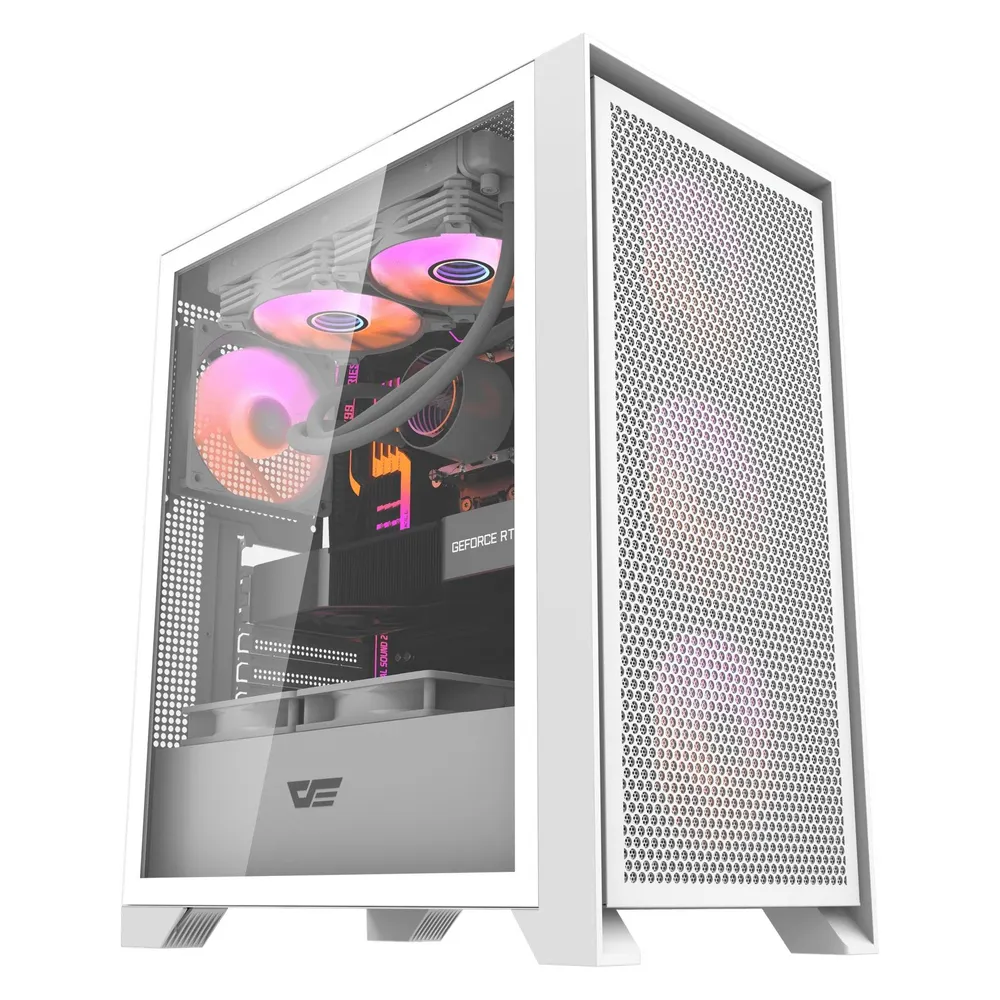 PC-Gehäuse darkFlash DRX70 Mesh Weiß ATX Micro ATX ITX Gehärtetes Glas Gaming
