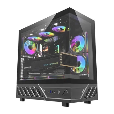 PC-Gehäuse DarkFlash DS950 Schwarz + 6 Lüfter ATX/M-ATX/ITX