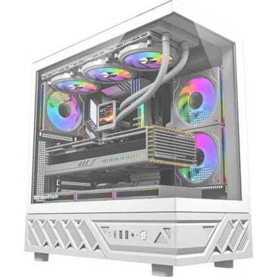 PC-Gehäuse Darkflash DS950 Midi Tower Weiß mit 6 Lüftern 120mm