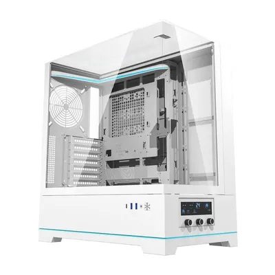 PC-Gehäuse Darkflash DY450 ATX Mid Tower Gehärtetes Glas Weiß