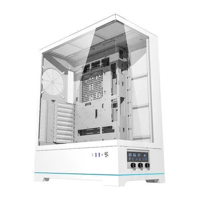 Gehäuse Darkflash DY451L Big Tower ATX Gehärtetes Glas Weiß
