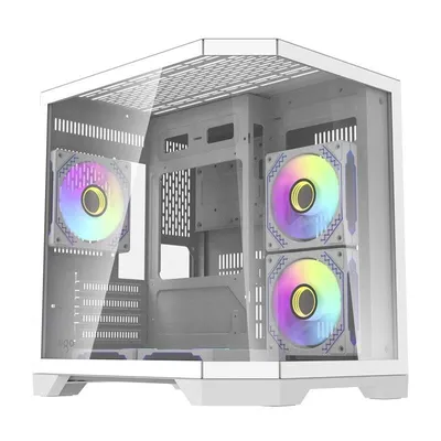 PC-Gehäuse Darkflash FT350 Mini Tower Weiß mit 5 ARGB-Lüftern