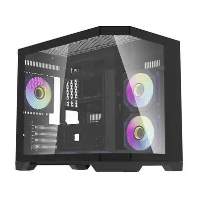 PC-Gehäuse Darkflash FT418 Mini Tower 6 ARGB-Lüfter Schwarz