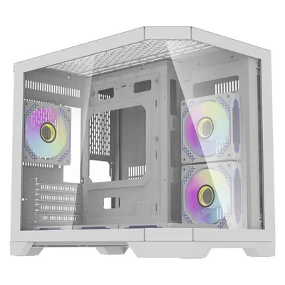 PC-Gehäuse Darkflash FT418 Mini Tower Weiß mit 6 ARGB-Lüftern