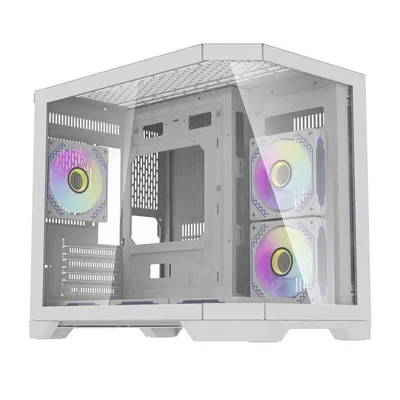 PC-Gehäuse Darkflash FT418 Mini Tower Weiß mit 6 ARGB-Lüftern