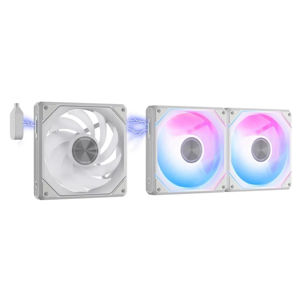 Kühlung Luft darkFlash 120mm Gauss G24 3IN1 ARGB Weiß Magnetisch
