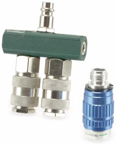 DAYTOOLS Druckluft-Verteiler DLV2, 2-fach, Luftmengenregler