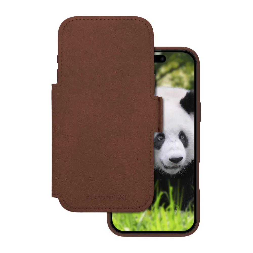 Lynge MS - iPhone 17 Pro Max - Full-grain leather - Dark Tan Handyhülle